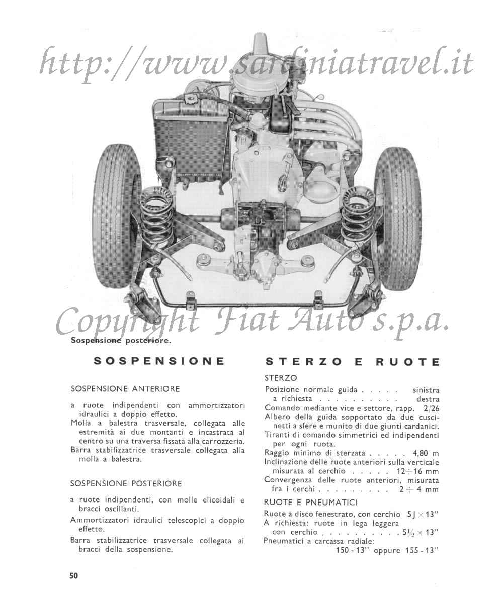Manuale uso e manutenzione della Fiat Sport 850 Spider